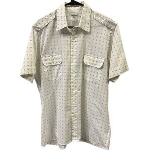 Oleg Cassini Vintage Single Stitch Short Sleeve Button Up Double Pocket Shirt L